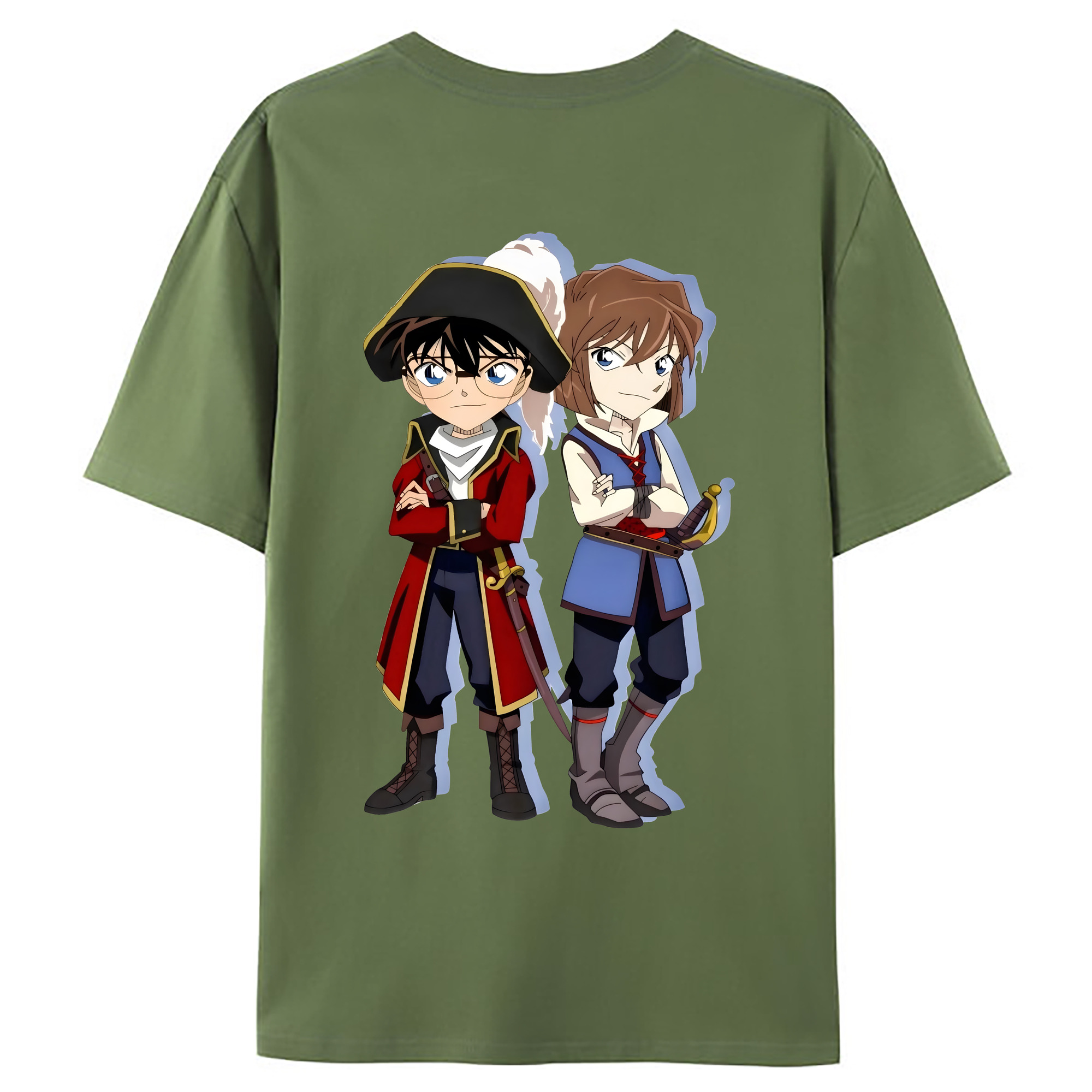 （画像用） 名探偵コナン 灰原 哀 はいばら あい Detective Conan Anita Hailey、Vi Graythorn Haibara Ai 綿100％ メンズ半袖Tシャツ（バックプリント） 通気性